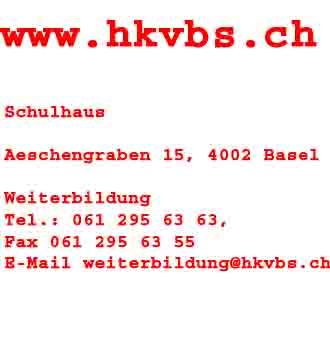 www.hkvbs.ch  Handelsschule KV Basel, 4051 Basel.