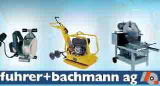 Fuhrer &amp; Bachmann AG 8352 Rterschen:Wandschlitzfrsen Bodenverdichter PC 
1010Steintrennmaschinen GlaettemaschinenFugenschneider FS-400C