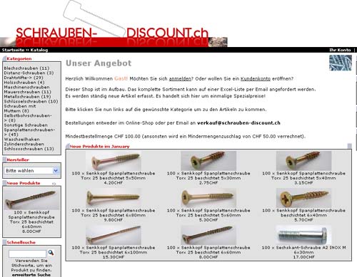 Qualitts-Schrauben / Befestigungsmaterial zu
unschlagbaren Discountpreisen!