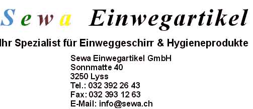 www.sewa.ch  Snack Einwegartikel, 3250 Lyss.