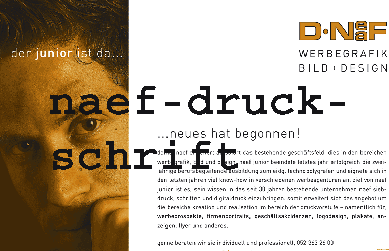 www.naef-druck-schrift.ch  Ren Naef undWerbeteam, 8352 Rterschen.
