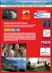 www.dct.ch  DCT International Hotel & Business
Management School AG, 6354 Vitznau.