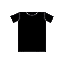 black T-shirt - Babette (round-neck/fine-ribbed) 