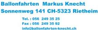 Ballonfahrten Markus Knecht, 5323 Rietheim.