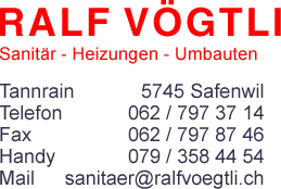 www.ralfvoegtli.ch: Vgtli Ralf             5745 Safenwil