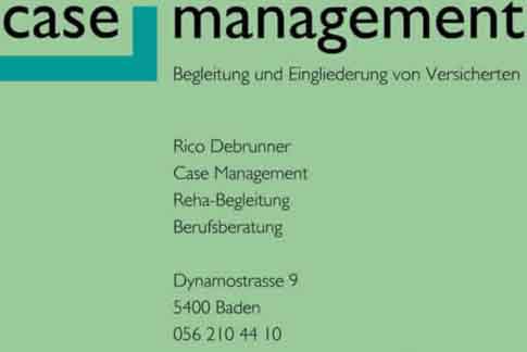 Debrunner Rico Berufs- und Laufbahnberatung Case
Management, 5400 Baden.