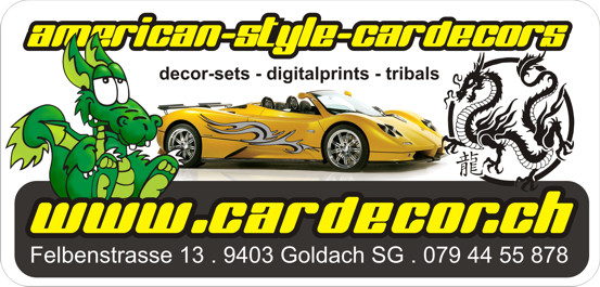 Autoaufkleber und Beschriftungen von
www.cardecor.ch / www.autodecor.ch