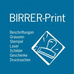 Birrer-Print, Blachen Beschriftungen
