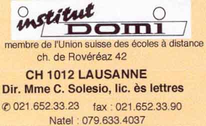 www.institut-domi.ch Institut Domi ,     1012
Lausanne