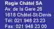 Rgie Chtel SA Chtel-St-Denis: Conseils /
Problmes d'humidit, Fiduciaire de construction,
Planifications 